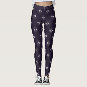 Leggings OEil mystique d'argent et de violet
