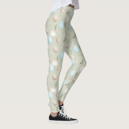 Leggings OEufs de Pâques Vert Pastel Motif
