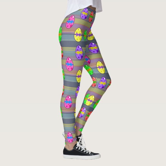 Leggings Oeufs et rayures de pâques teints par arc-en-ciel (Droite)