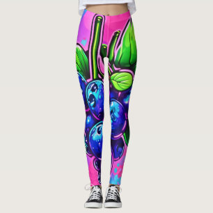 Leggings Oeuvre vibrante de bleuets