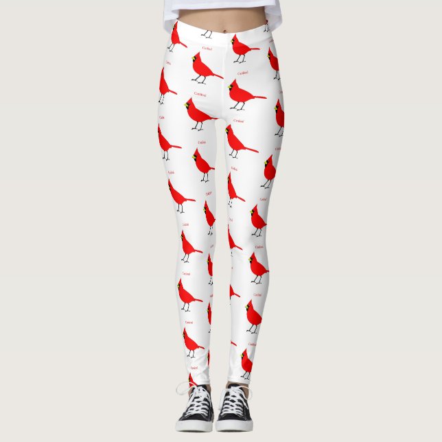 Leggings Oiseau cardinal rouge Thunder_Cove (Devant)