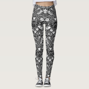 Leggings Oiseau de Nouveau d'art et tapisserie de fleur,