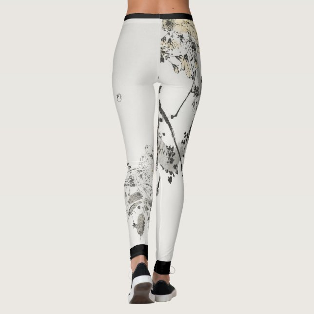 LEGGINGS OISEAU JAPONAIS AVEC BLOSSOME DE FROMAGE IMPRIMÉ (Dos)