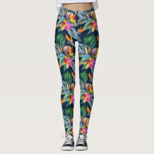 Leggings Oiseau Tropical Du Paradis Et De L'Orchidée
