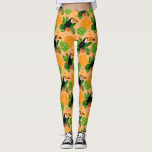 Leggings Oiseau tropical Toucan Motif sans couture