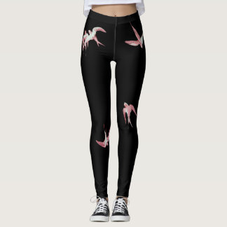 LEGGINGS OISEAUX ROSES