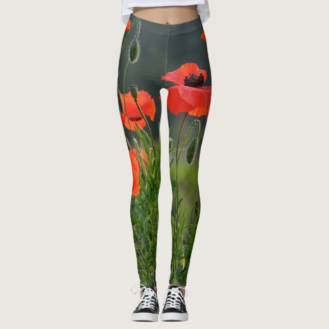 Leggings | Öko Mohnfeld 2 (Vorderseite)