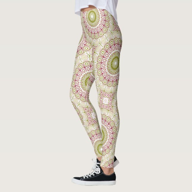 Leggings Olive et Rose Mandala Motif (Gauche)
