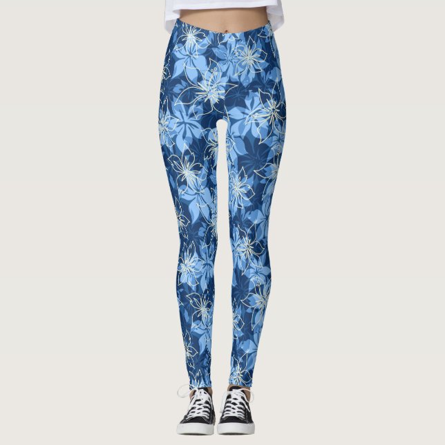 Leggings Olowalu Hibiscus Hawaiian Camo Floral (Devant)