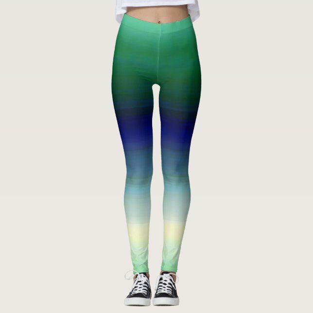Leggings Ombre bleu vert (Devant)