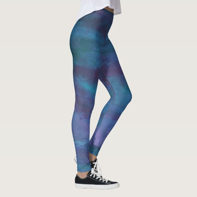 Leggings Ombre bleue Abstraite | Turquoise Turquoise violet (Droite)