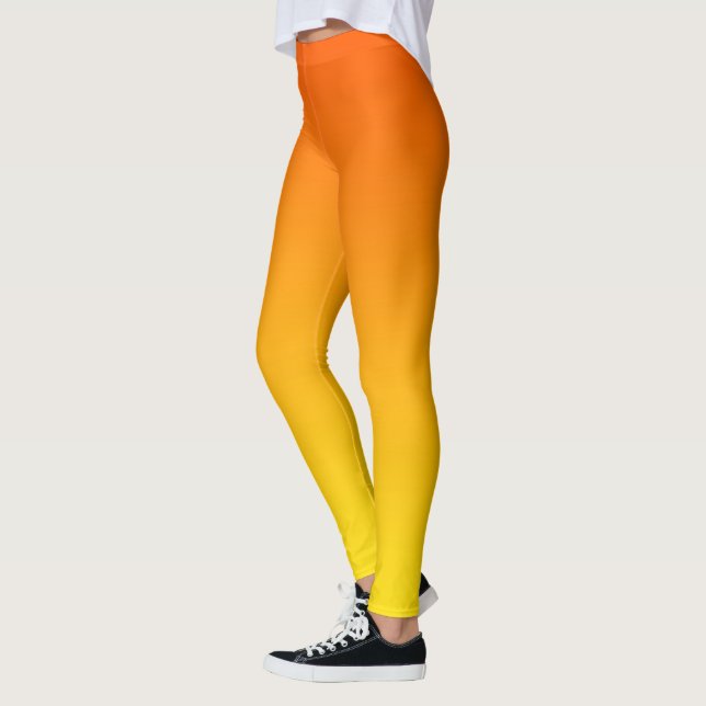Leggings Ombre de dégradé orange à jaune (Gauche)