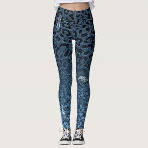 Leggings Ombre Denim Jean Empreinte de léopard numérique dé