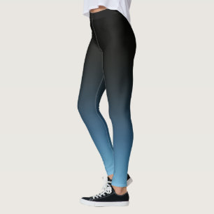 Leggings Ombre noir à bleu Dégradé