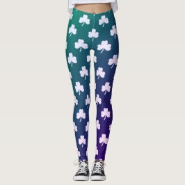 Leggings Ombre shamrock blanc bleu vert
