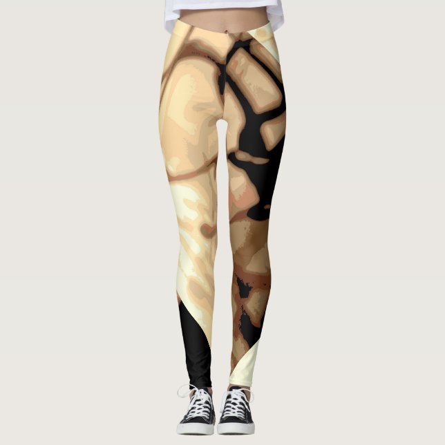 Leggings ombres abstraites d'oiseau (Devant)