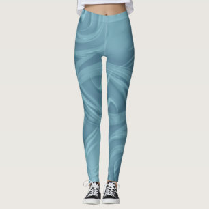 Leggings Ombres de curling sur l'oeuvre bleue