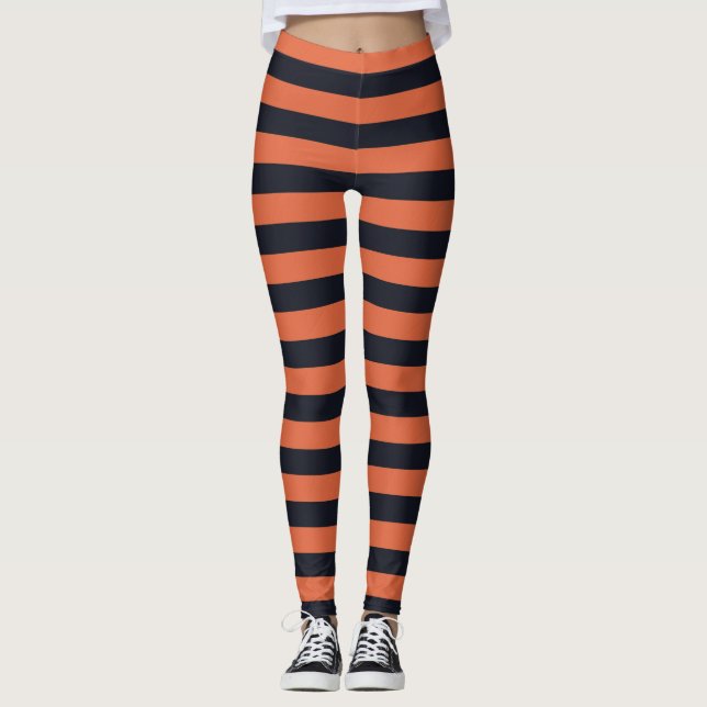 Leggings Orange Et Noir (Devant)