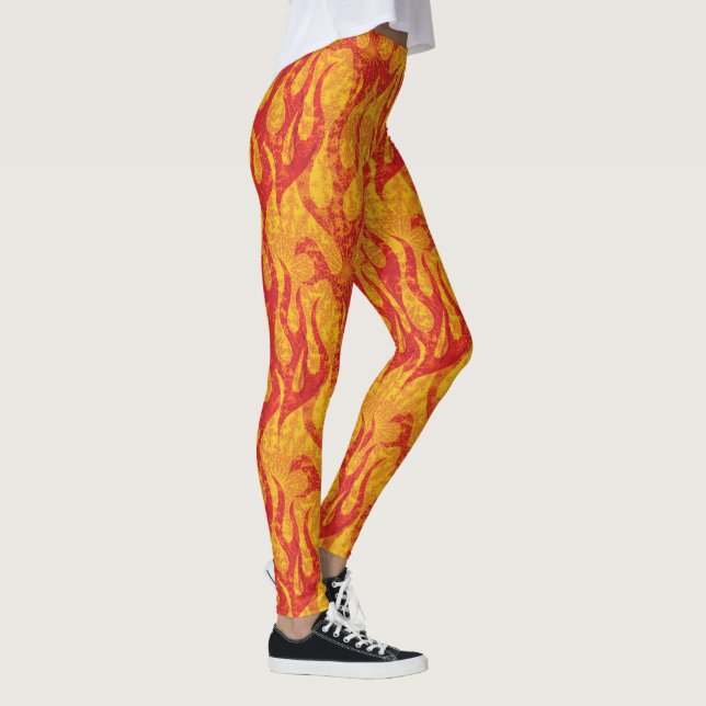Leggings Orange et rouge flambe la fractale (Droite)