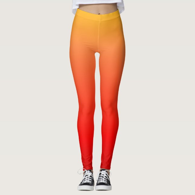 Leggings orange et rouges défraîchis (Devant)