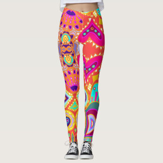 Leggings Orange folle de Paisley