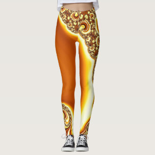 Leggings Orange fractale de Mandelbrot