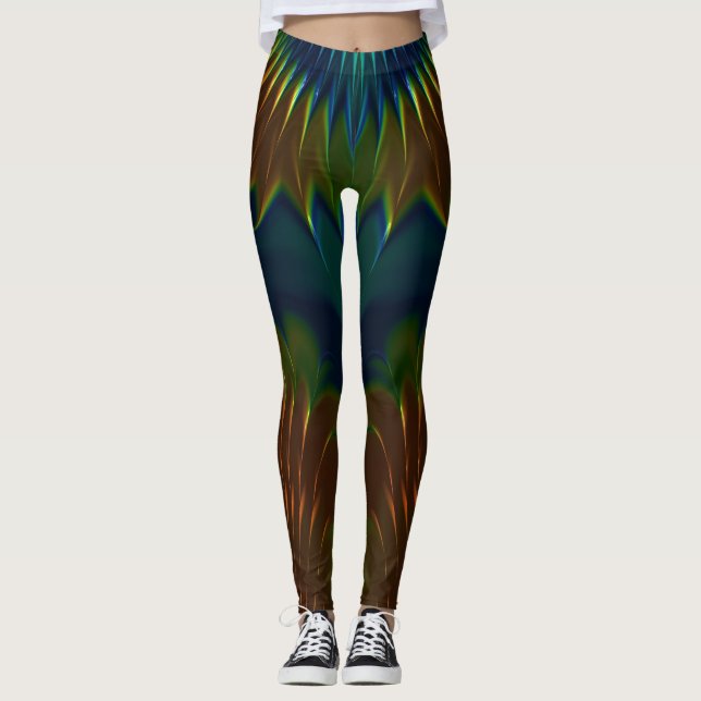 Leggings ~ Orange, Green und Blue (Vorderseite)