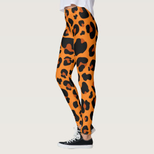 Leggings Orange Leopard Cheetah Skin Imprimer Motif