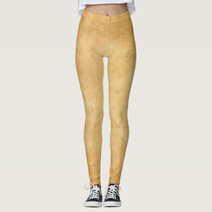 Leggings Orange moderne Brown élégant vieux look de papier 