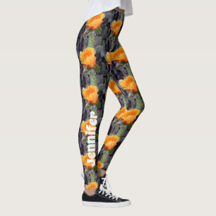 Leggings Orange poire opuntia cactus photo fleur
