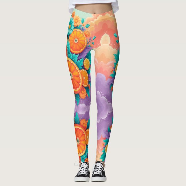 Leggings Oranges colorées (Devant)