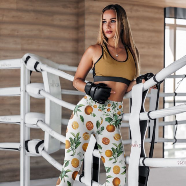 Leggings Oranges Fruits blancs | Légendes (Créateur téléchargé)