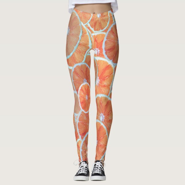 Leggings Oranges tropicales de fruits d'agrumes tranches de (Devant)
