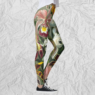 Leggings Orchidées Ernst Haeckel, Fleurs Vintages de la for