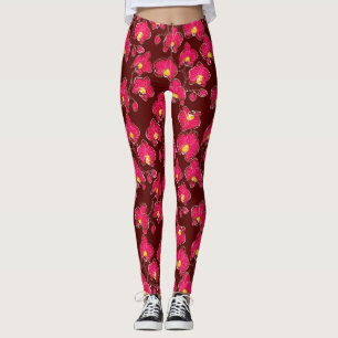 Leggings Orchidées phalaenopsis fleurs p