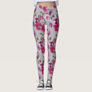 Leggings Orchidées roses en fleur