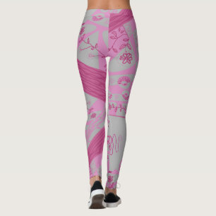 Leggings Origami Chintz (L) Dusty Rose Grey