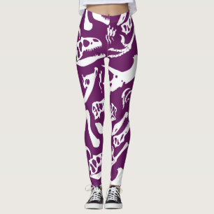 Leggings Os de dinosaure (pourpres)