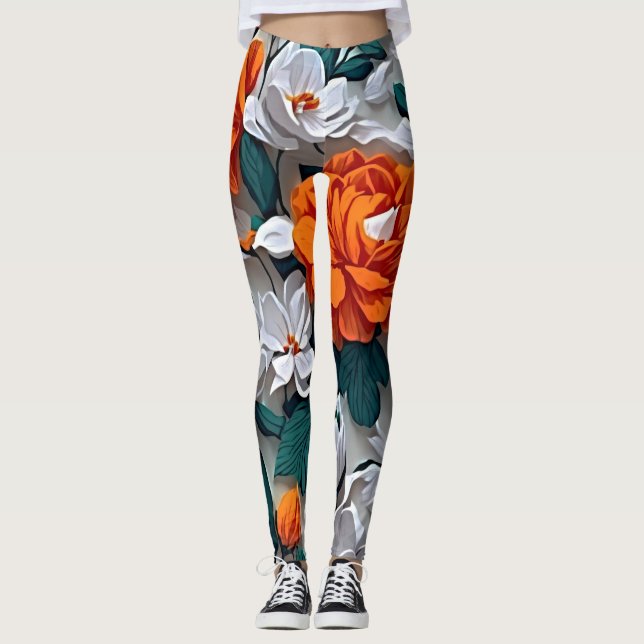Leggings Où l'Art et le Confort s'embrassent : les fleurs é (Devant)