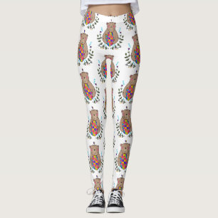 Leggings ours autiste floral