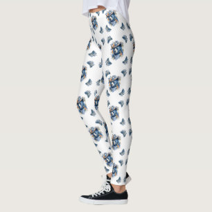 Leggings Ours Cowboy Occidental - Ours Bleu avec Bandana Fl