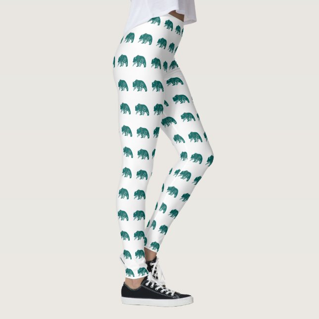 Leggings Ours d'hypogée scandinave Turquoise (Droite)