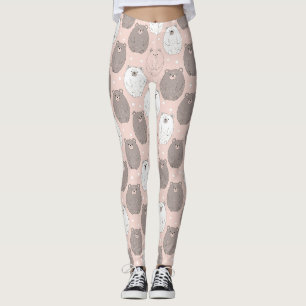 Leggings Ours mignon - Douce forêt de bois pastel (2)