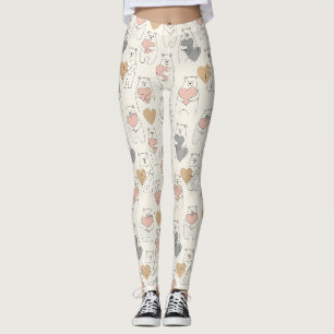 Leggings Ours mignon et cœurs -- Nurserie pastel (4)