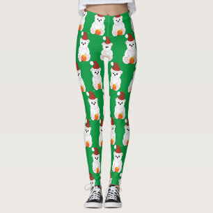 Leggings Ours polaire Noël chapeau de Noël mignon motif ver