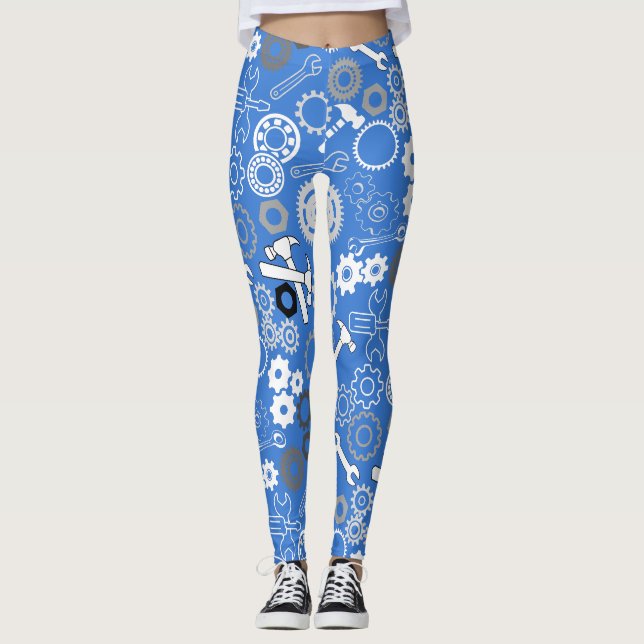 Leggings Outils Motif 01.b LBlue BG (Devant)