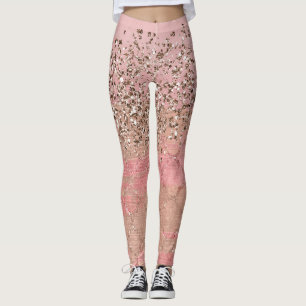 Leggings Pailleté Rose Blush Princesse Indienne Marocaine G