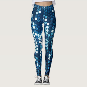 Leggings paillettes bleu brillant