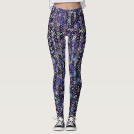 Leggings Paillettes bleu violet | débardeur motif étincelan