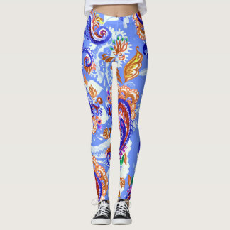 Leggings Paisley Handcraft : Aquarelle Arrière - plan asiat